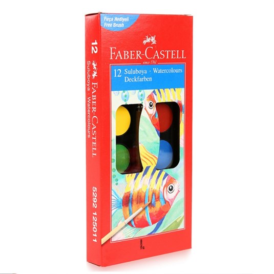 Faber-Castell Sulu Boya 12'li, Sulu Boya Seti 12 Renk